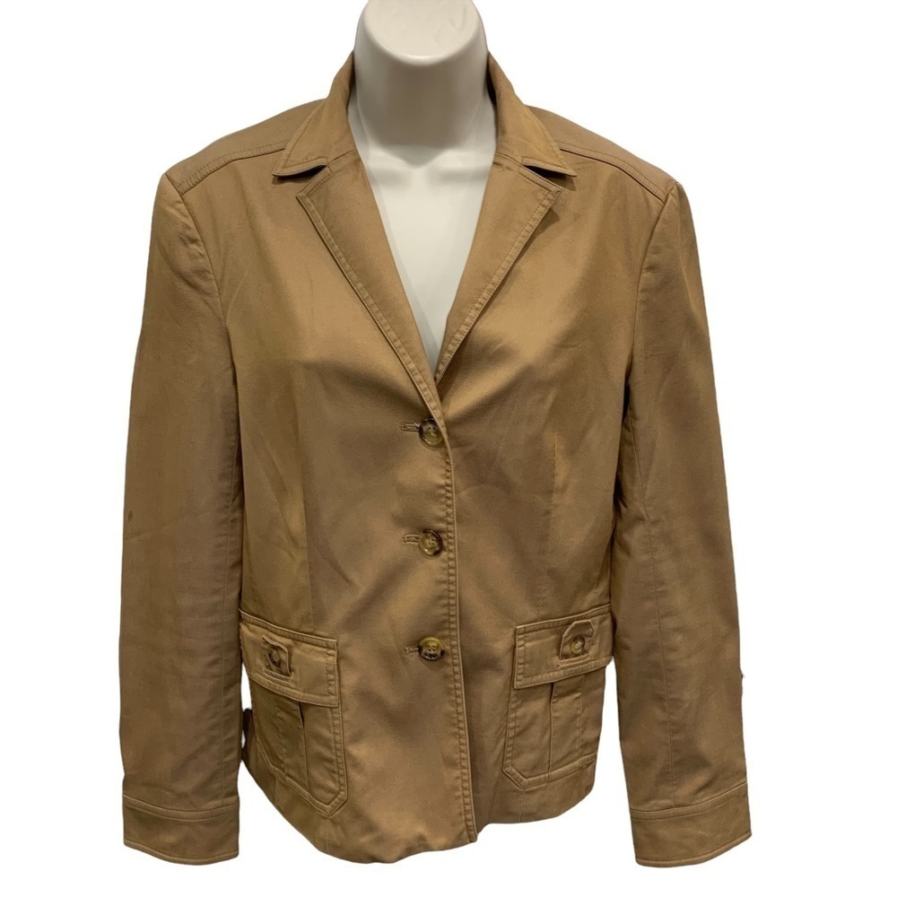 Tan 3 Button Jacket Blazer Size 6 BCBG MaxAzria